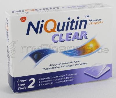NIQUITIN CLEAR 14 MG 14 PLEISTERS (geneesmiddel)